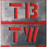 London Transport bus garage ALLOCATION STENCIL PLATES of the traditional aluminium type used on