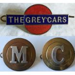 CAP BADGE 'The Grey Cars' from this Devon company, est in 1913, part of Devon General from 1932