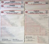 Selection of London Transport RT/RF bus/coach paper FARECHARTS (single-sided) for Northern Country