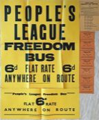 Collection of items from the PEOPLE'S LEAGUE FOR FREEDOM BUS SERVICE which ran in London during