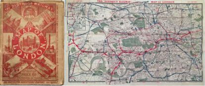 c1898 London Underground MAP 'The District Railway Map of London, 6th edition'. 1st issue of this