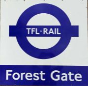 TfL-Rail PLATFORM ROUNDEL SIGN from Forest Gate station on the line from Liverpool Street to