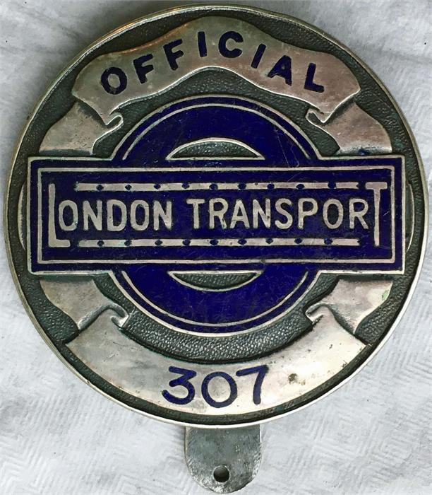 London Transport 1930s enamel on nickel-silver OFFICIAL'S PLATE issued to senior officers for use