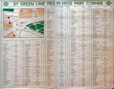 1947 London Transport POSTER 'By Green Line from Hyde Park Corner'. A pair poster (2 x double royal)