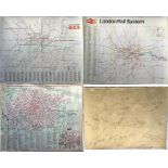 London area double-royal POSTER MAPS comprising 'London Rail System' (BR) dated 1970 (facsimile