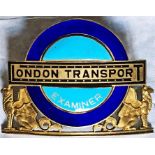 London Transport BUS EXAMINER'S CAP BADGE made of gold-plated, hallmarked sterling silver with