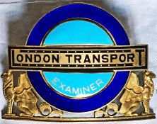 London Transport BUS EXAMINER'S CAP BADGE made of gold-plated, hallmarked sterling silver with
