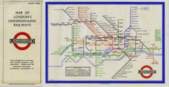 1933 first-edition of the Harry Beck London Underground POCKET DIAGRAMMATIC MAP with the famous