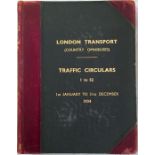 Official bound volume of London Transport Country Omnibuses TRAFFIC CIRCULARS for the year 1934, the