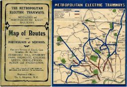 c1910 Metropolitan Electric Tramways, Middlesex and Hertfordshire Light Railways small, pocket-sized