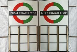 1950s/60s London Transport enamel BUS & COACH STOP FLAG (compulsory version). This is a hollow, '
