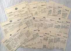 Selection of 1940s/50s London Transport BUS STOP PANEL TIMETABLES for route 65 dated between 1947