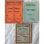 1930s BUS TIMETABLE BOOKLETS comprising Brighton, Hove & District dated May 1936, Chesterfield