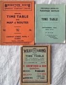 1930s BUS TIMETABLE BOOKLETS comprising Brighton, Hove & District dated May 1936, Chesterfield