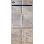 London Transport wartime Trolleybus paper FARECHART for route 607 from Shepherds Bush to Uxbridge