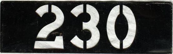 London Transport ROUTE NUMBER STENCIL PLATE '230' for the RLH-type, low-height buses working out