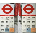 London Transport BUS STOP FLAG. A 1990s interim style with the new design but still featuring