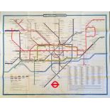 1979 London Underground quad-royal POSTER MAP designed by Paul Garbutt. Shows the Jubilee Line