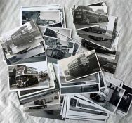 Quantity of b&w London BUS PHOTOGRAPHS, postcard-size and 6x4, with many well known photographers