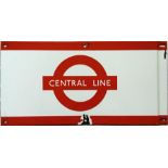 London Underground 1950s/60s enamel STATION FRIEZE PLATE for the Central Line with the line name