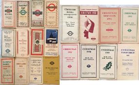 Selection of London General/Underground Group/London Transport POCKET MAPS & HOLIDAY LEAFLETS