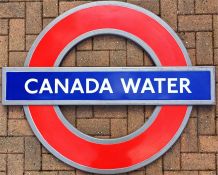 London Underground enamel PLATFORM ROUNDEL SIGN from Canada Water station on the Jubilee Line. A