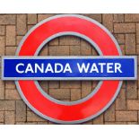 London Underground enamel PLATFORM ROUNDEL SIGN from Canada Water station on the Jubilee Line. A