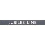 London Underground enamel PLATFORM SIGN 'Jubilee Line'. These were/are used on certain ex-Bakerloo
