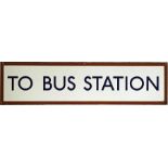 London Transport ENAMEL SIGN 'TO BUS STATION'. Believed to date from the late 1940s/early 1950s, the