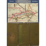 c1911 London Underground Railways CARD POCKET MAP, considered by many to be the true ancestor of