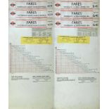 London Transport TROLLEYBUS FARECHARTS comprising 3 x double-sided card charts dated 1959 for routes