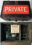 London Underground vintage (c1920s or earlier) STATION HEADWALL EMERGENCY TELEPHONE UNIT in wooden