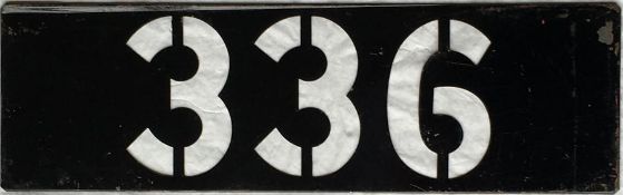 London Transport ROUTE NUMBER STENCIL PLATE '336' for the RLH-type, low-height buses working out