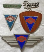 Selection of VEHICLE BADGES, coach and lorry, all AEC other than one which is probably BMC. In