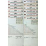 London Transport TROLLEYBUS FARECHARTS comprising 6 x double-sided card charts dated 1959 for routes