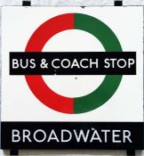 London Transport 1950s/60s Country Buses BUS & COACH STOP SHELTER PLATE 'Broadwater' from a '