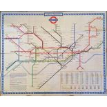 1962 London Underground quad-royal POSTER MAP designed by Harold Hutchison. Shows the Victoria