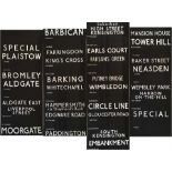 London Underground C-Stock DESTINATION BLIND with displays for the Circle, Hammersmith & City and