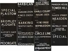 London Underground C-Stock DESTINATION BLIND with displays for the Circle, Hammersmith & City and