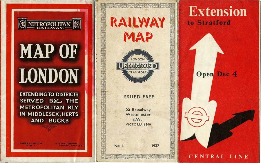 London Underground items comprising c1932 Metropolitan Railway MAP OF LONDON (The Met's own
