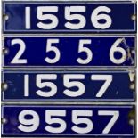 Set of London Underground 1962 Tube Stock enamel STOCK-NUMBER PLATES (as fitted in each car above