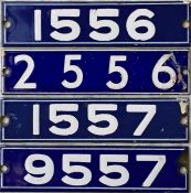 Set of London Underground 1962 Tube Stock enamel STOCK-NUMBER PLATES (as fitted in each car above