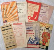 Selection of 1930s/40/50s Eastern Counties Omnibus Company EXPRESS COACH SERVICES LEAFLETS. All