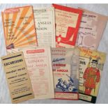 Selection of 1930s/40/50s Eastern Counties Omnibus Company EXPRESS COACH SERVICES LEAFLETS. All