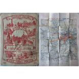 1898 District Railway COUNTRY MAP OF THE ENVIRONS OF LONDON. A pocket map, paper contained in card