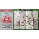 c1908 London Underground POCKET MAP with the short-lived 'Swift and Sure' cover design. Also of