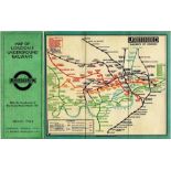 London Underground linen-card POCKET MAP from the Stingemore-designed series of 1925-32. This is a