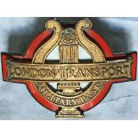 London Transport Military Band CAP BADGE of the second type, worn from c1949 until the band broke up