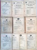 Selection of London Underground WORKING TIMETABLES/TIMETABLE NOTICES dated between June 1950 and