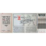 1924 Metropolitan Railway FOLD-OUT CARD 'Fast Trains to and from the British Empire Exhibition'.
